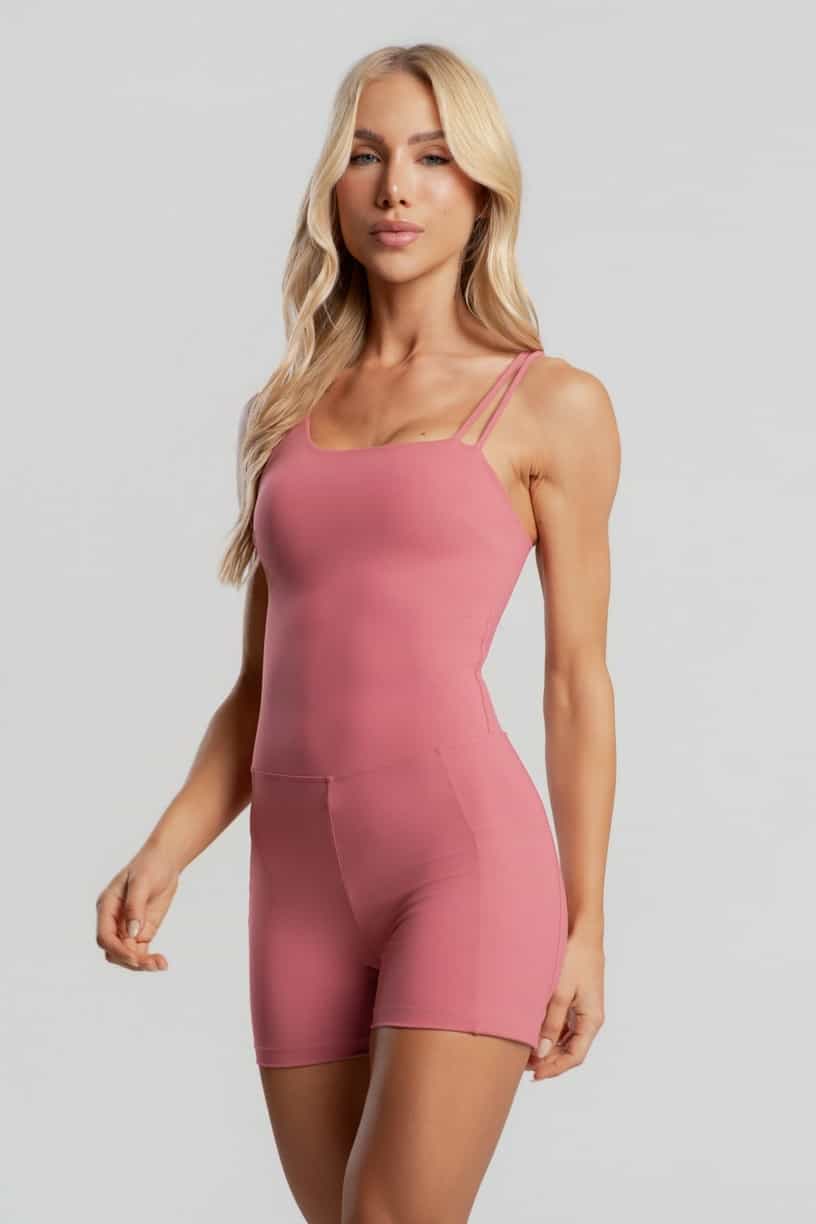 Macaquinho com Decote Assimétrrico e Bolsos (Hibisco) | Ref: K5107-A